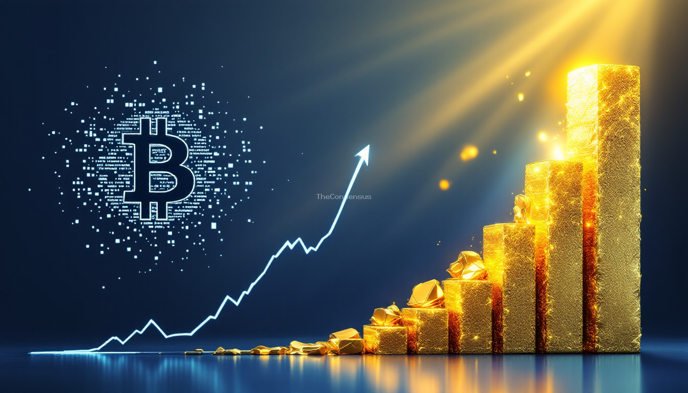 Золото может достичь $23 000 к 2034 году, пока Биткоин топчется на месте